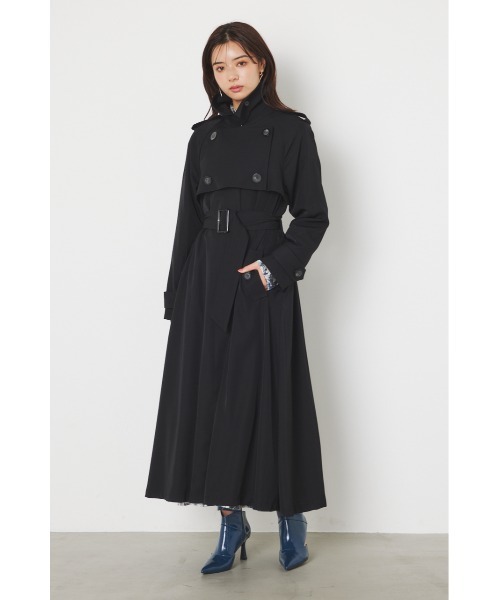rienda」 トレンチコート MEDIUM ブラック レディース  