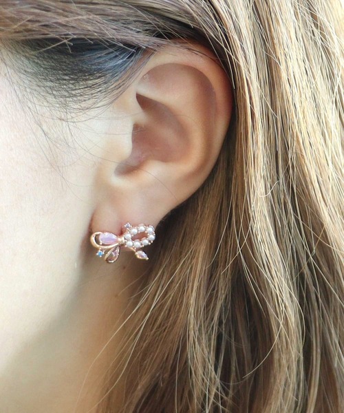 Three Four Time（スリーフォータイム） ピアス リボンビジュピアス 