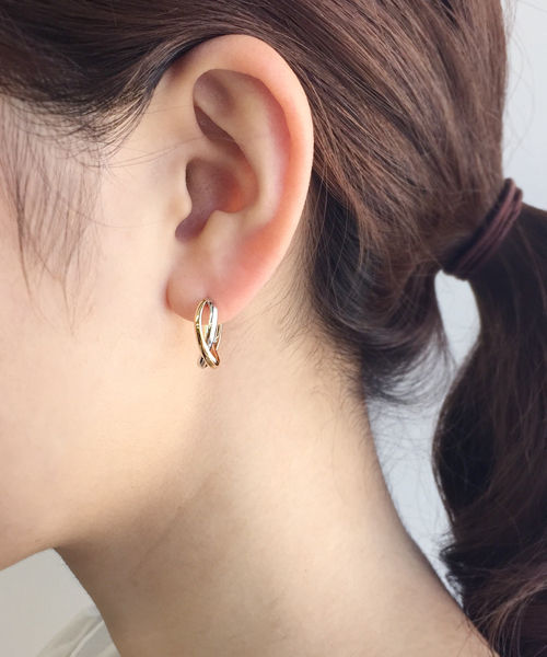 TAKE-UP（テイクアップ） ピアス クロスフープピアスL( WG＆YG