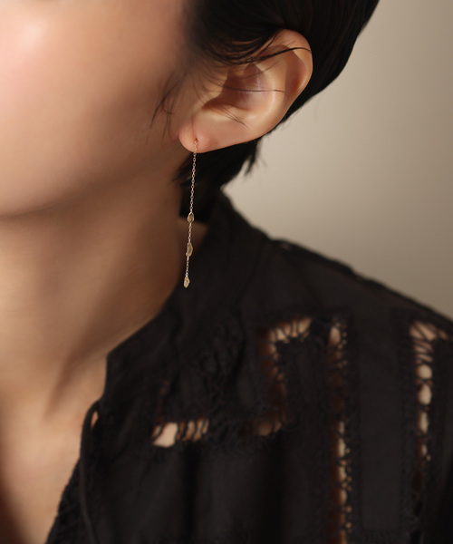 Lilas ピアス シードモチーフチェーンピアス K10（両耳） レディース