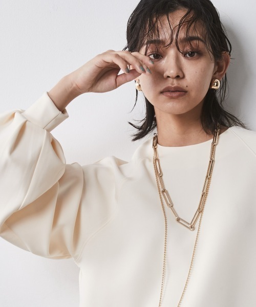 tシャツ  ダブルジャージパフスリーブカットソー 「大きいサイズ有」シックスタイル　 レディース ダブルジャージパフスリーブカットソー＜大きいサイズ有＞シック