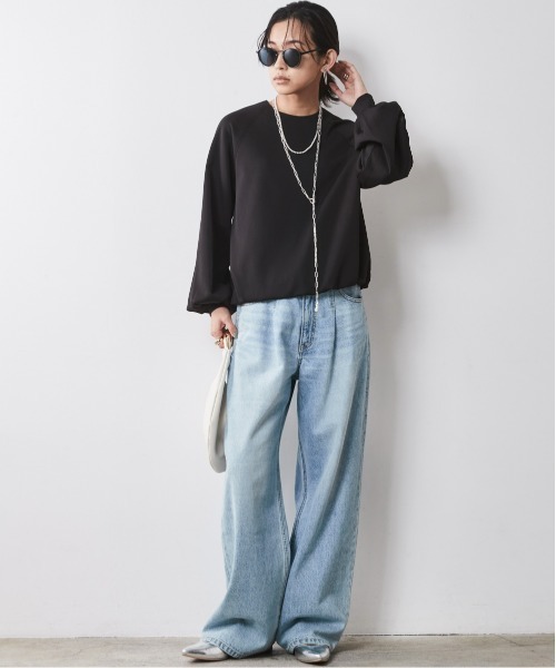 tシャツ  ダブルジャージパフスリーブカットソー 「大きいサイズ有」シックスタイル　 レディース ダブルジャージパフスリーブカットソー＜大きいサイズ有＞シック
