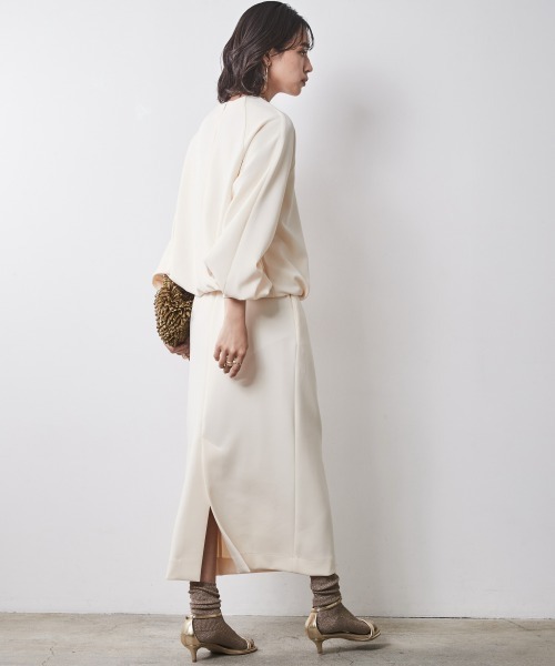 CHIC STYLE tシャツ ダブルジャージパフスリーブカットソー
