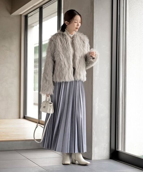 新品タグ付き✨エムフィル　定番梳毛 ジャコート　ノーカラー　七分袖　グレー　M 45.jpg