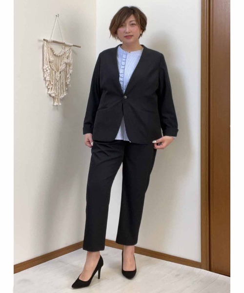 【fleur】【Ｌ〜５Ｌ】バンドカラー フロント フリル シャツ 楽天市場】【fleur】【L〜5L】バンドカラー フロント フリル