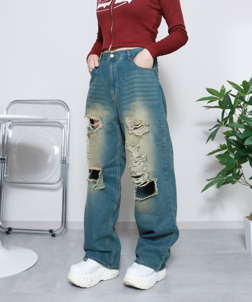 meltthelady ダメージデニムパンツ M melt. - melt the lady denim 16の通販 by akr's shop｜メルト