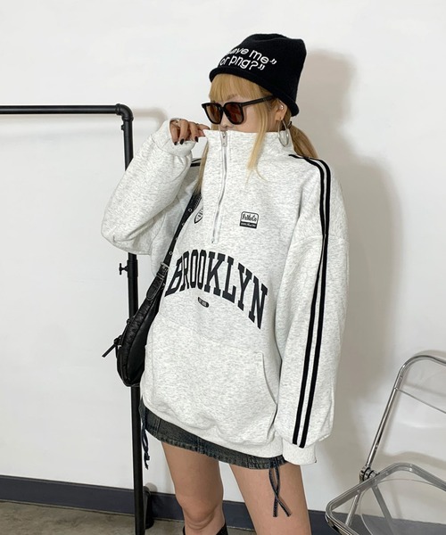 トレーナー　祥吾 non-hedge（ノンヘッジ） トレーナー スウェット ハーフジップロゴ