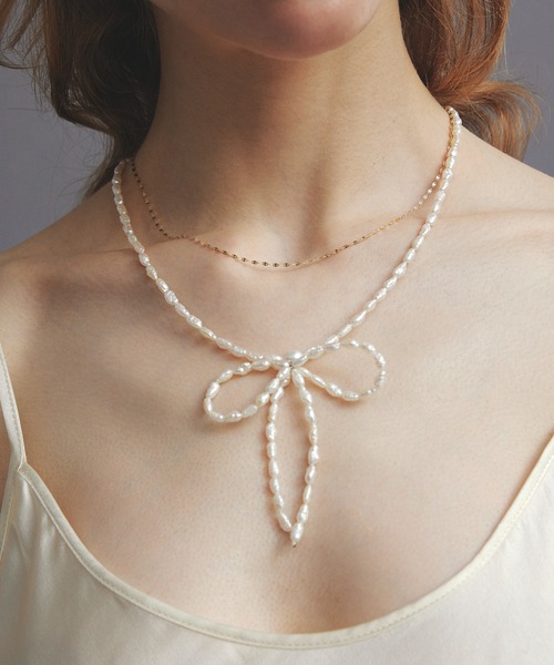 les bonbon（ルボンボン） ネックレス 「les bon bon」bow pearl