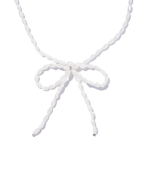 ネックレス 「les bon bon」bow pearl necklace BOB586 レディースの画像