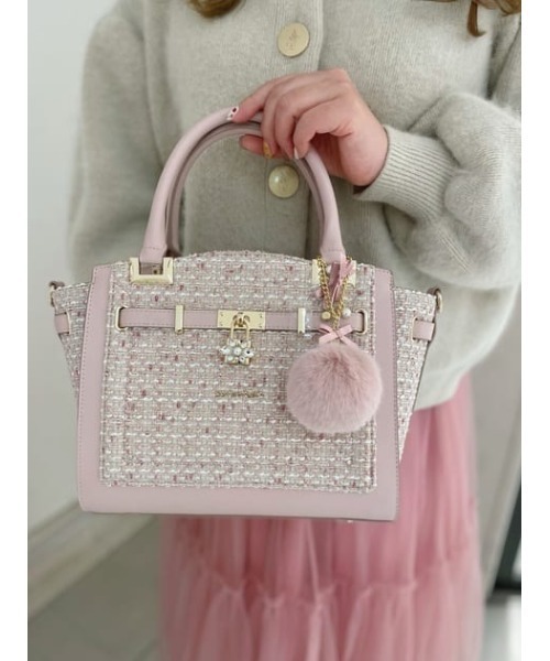 Samantha Vega（サマンサベガ） ハンドバッグ ツイードベルトビジュー