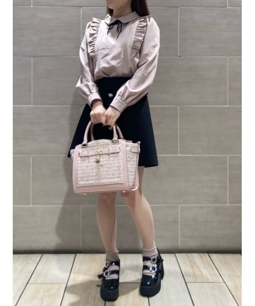 【未使用】ビジュー　ハンドバッグ Samantha Vega（サマンサベガ） ハンドバッグ ツイードベルトビジュー