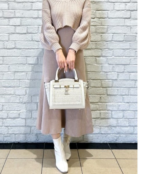 Samantha Vega（サマンサベガ） ハンドバッグ ツイードベルトビジュー