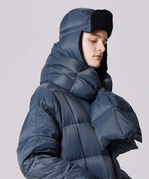 美品　TAION　タイオン　ダウン　マフラー付　クルーネックミドルダウン　別注 TAION（タイオン）の「TAION/別注 ダウンマフラー付 クルーネック