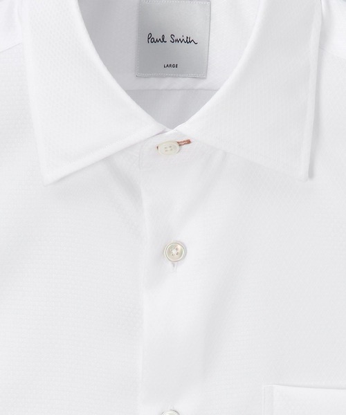 新品☆Paul Smith ドレスシャツ 袖マルチ☆ホワイト☆Lサイズ Paul Smith（ポール・スミス） フォーマル シャツ ダイヤドビー ドレス