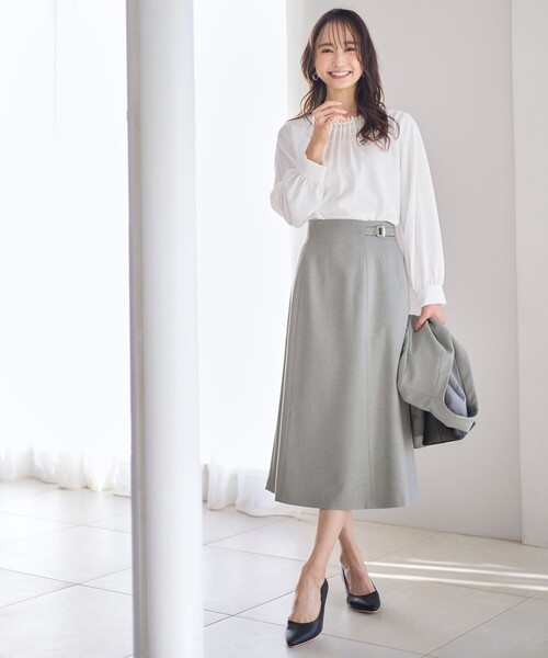 新品未使用ARCHIVIO ライトグレー フレアスカート ANY SIS（エニィスィス） スカート 「洗える」褒めらレディフレア