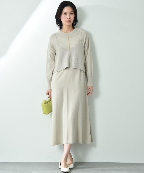 kaene ビスチェ付きワンピース INTERPLANET（インタープラネット） ワンピース ビスチェ付きニット