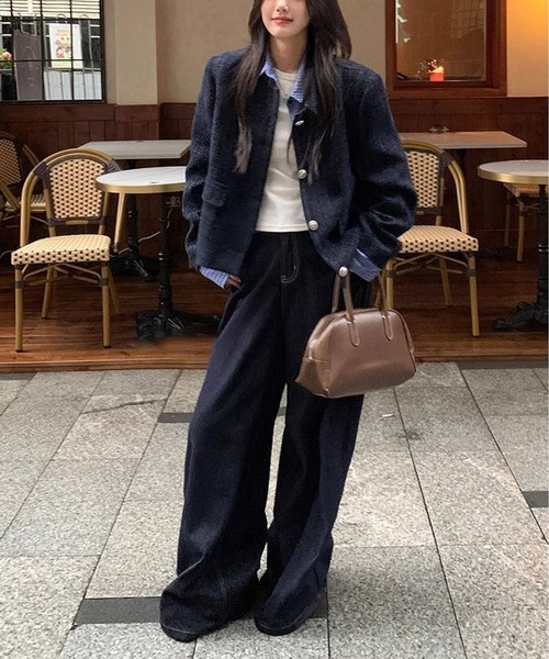 deres デレス 11th Patricia リネンジャケット 黒 Deres Patricia / floating linen jacket 黒 - メルカリ