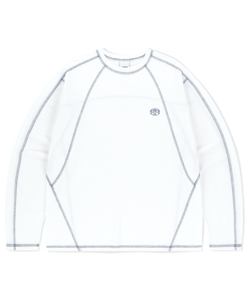 tシャツ 「mahagrid/マハグリッド」 ECLIPSE LOGO STITCH LS TEE/イクリプスロゴステッチロンTEE レディース メン mahagrid/マハグリッド』 ECLIPSE LOGO STITCH LS TEE