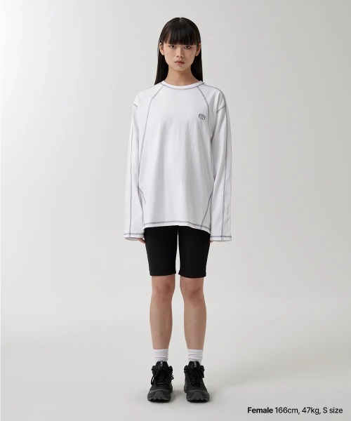 tシャツ 「mahagrid/マハグリッド」 ECLIPSE LOGO STITCH LS TEE/イクリプスロゴステッチロンTEE レディース メン MAHAGRID tシャツ 「mahagrid/マハグリッド」 ECLIPSE LOGO