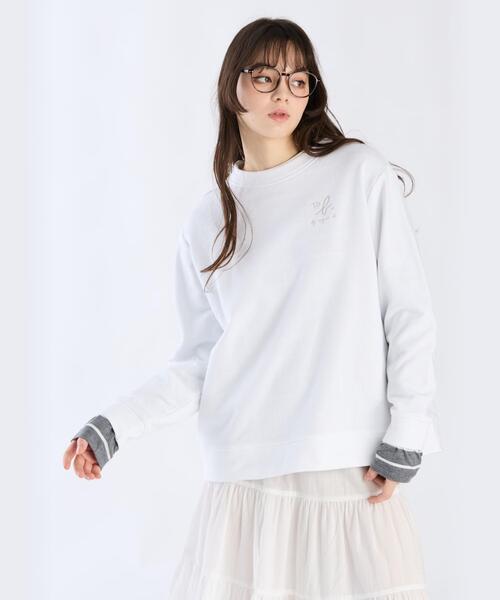 To b. by agnes トレーナー スウェット ロゴ刺繍 オーバーサイズ