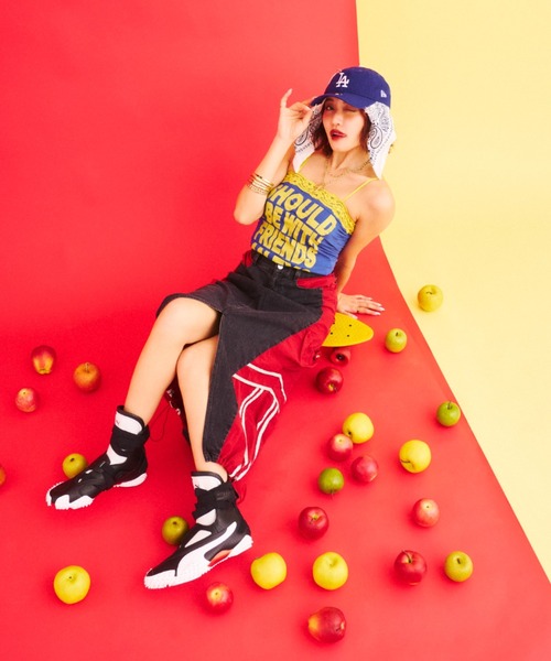 What Is Heart（わいは） スカート 夏 denim docking balloon skirt