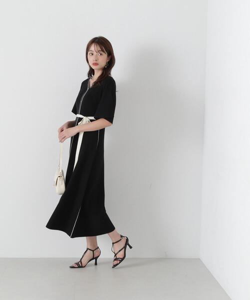 ルネ♡後ろボタン ニットワンピース PROPORTION BODY DRESSING ワンピース 金ボタンニットワンピース