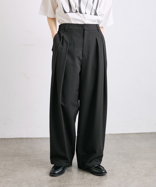 完売品✴︎ Pual ce cin ベルト付きタックパンツ ベルト付きタックパンツ（その他パンツ）｜PUAL CE CIN