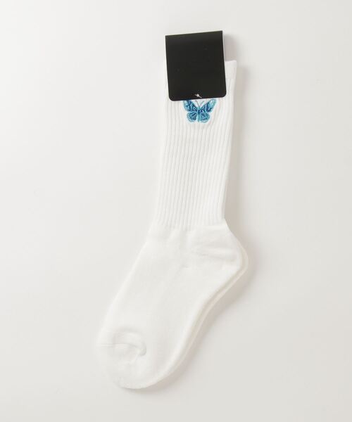 X-girl 靴下 EMBROIDERED BUTTERFLY RIB SOCKS レディース