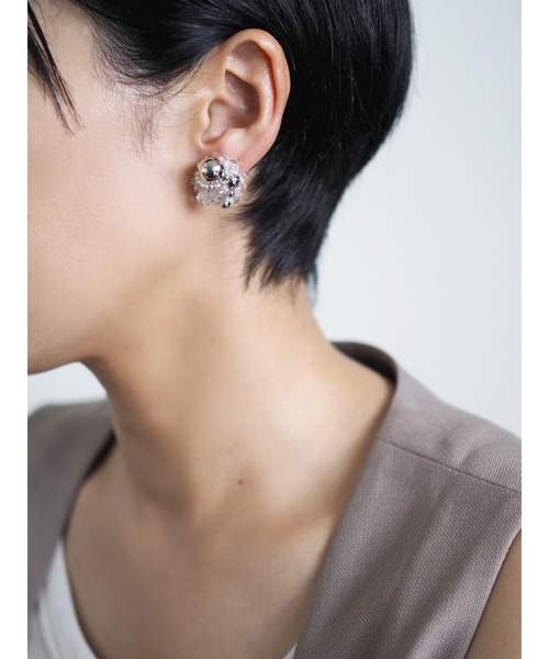 大人上品なおすすめコーデ TONE ピアス 「kanade」メタル×クリアピアス(MA) レディース ピアス