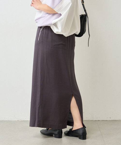 Jena espace merveilleux スカート ウエストテープリネン