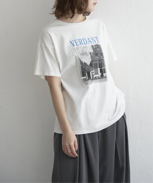 notch. tシャツ 半袖 フォトxロゴプリント半袖Tシャツ レディース