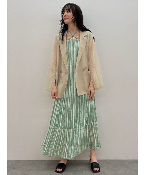 【新品、未使用、タグ付き】 LAGUNAMOONノースリーブワンピース ラグナムーン LAGUNAMOON フロントZIPミックスカラーワンピース