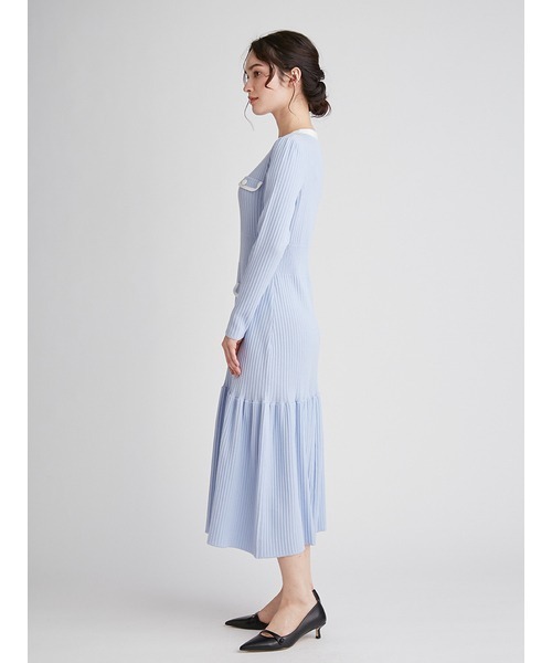 【新品】CELFORD ネイビー ロングニットワンピース 半袖 セルフォード ネイビー 半袖ニットワンピース ロング - メルカリ