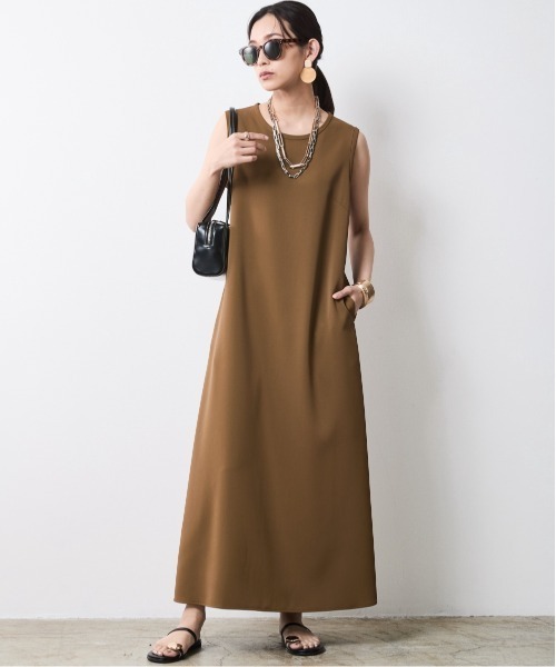 CHIC STYLE ワンピース ノースリーブAラインロングワンピース