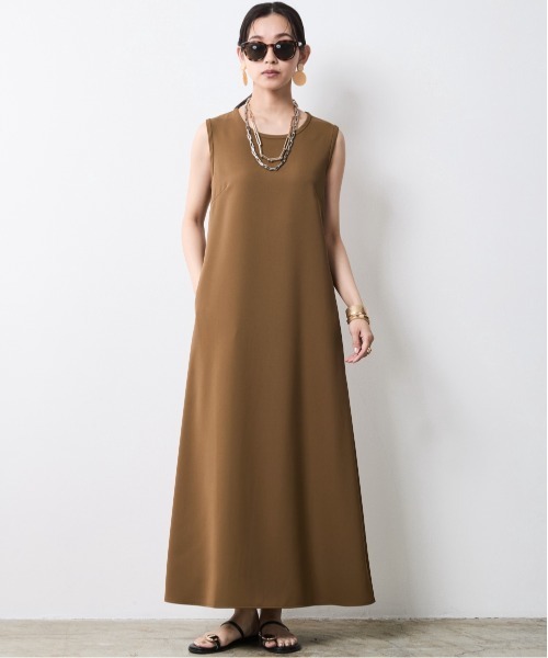 CHIC STYLE ワンピース ノースリーブAラインロングワンピース