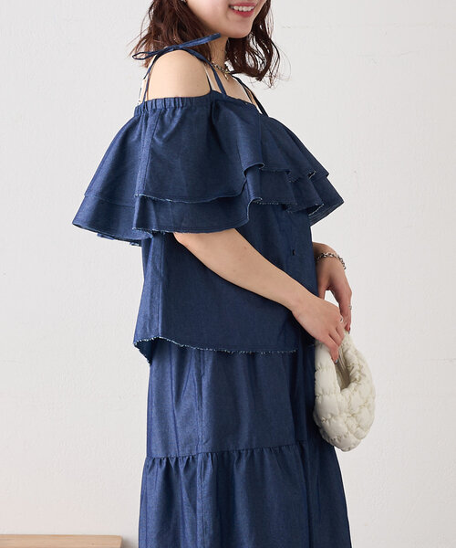 w closet スカート デニムキャミスカートセット : ZOZOTOWN