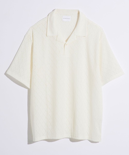 WEARSTAND ポロシャツ 「WEARSTAND/ウェアスタンド」Lace Open Collar