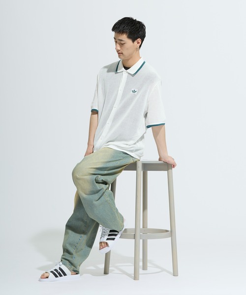 adidas - アディダス オリジナルス ボタン ニットシャツ adidas シャツ アディダス オリジナルス ボタン ニットシャツ