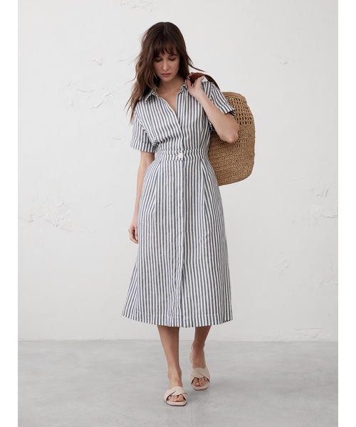 【BANANA REPUBLIC】定番!シャツワンピ BANANA REPUBLIC ワンピース FACTORY STORE リネンブレンド