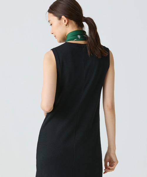 国内配送★LACOSTE★ノースリーブリブニットドレス ラコステ LACOSTE ノースリーブリブニットドレス （グレイッシュ