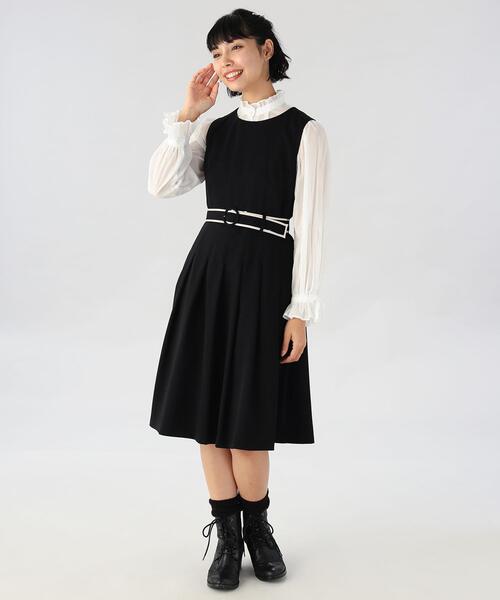 To b. by agnes 「To b.」 ノースリーブワンピース 38 ブラック