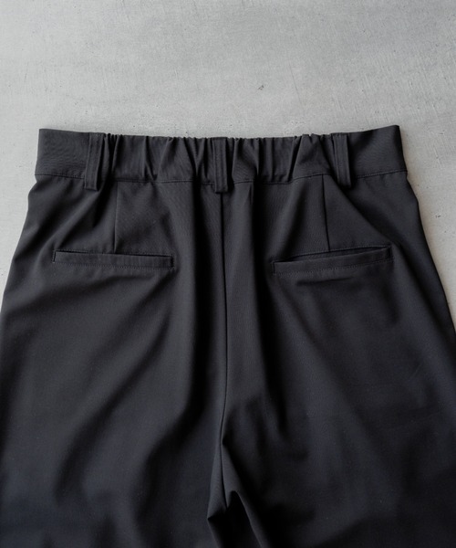 SINSS 2タックワイドストレートストライプスラックス／ブラック／S SINSS スラックス Two tuck wide straight stripe slacks / 2