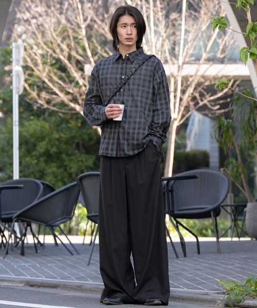 SINSS スラックス Two tuck wide straight slacks / 2タックワイド