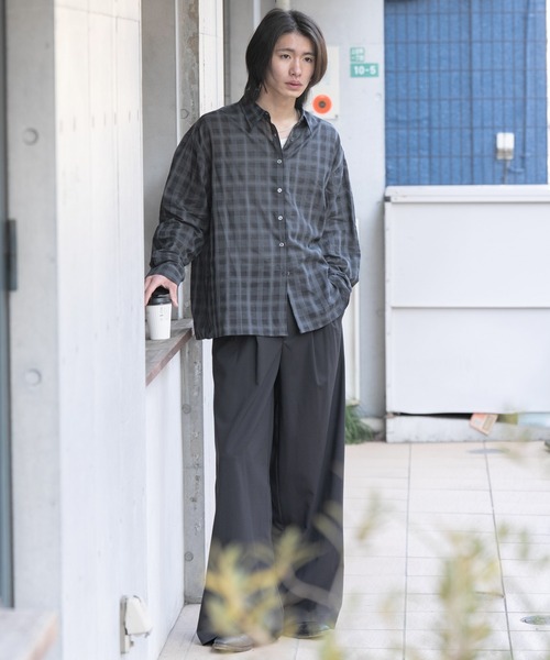 SINSS スラックス Two tuck wide straight slacks / 2タックワイド