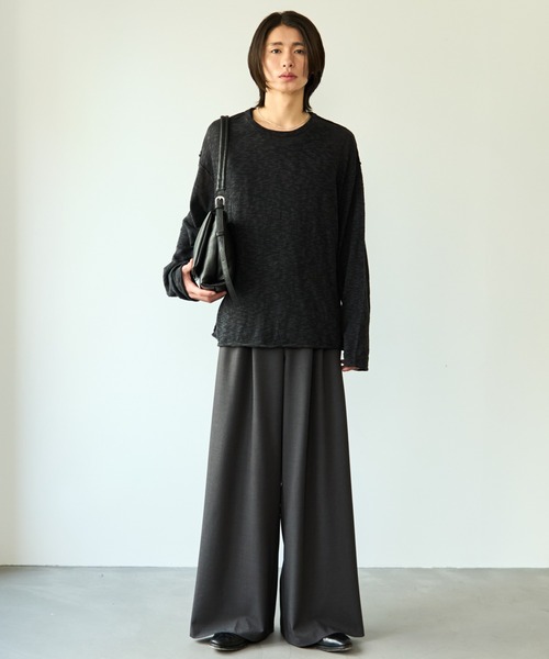 SINSS スラックス Two tuck wide straight slacks / 2タックワイド