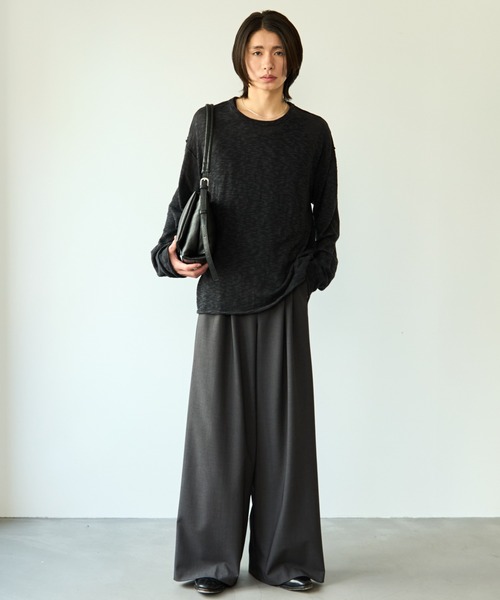 SINSS スラックス Two tuck wide straight slacks / 2タックワイド