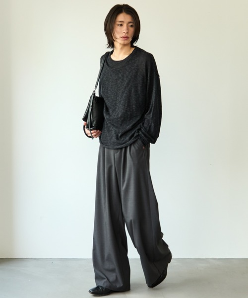 SINSS スラックス Two tuck wide straight slacks / 2タックワイド