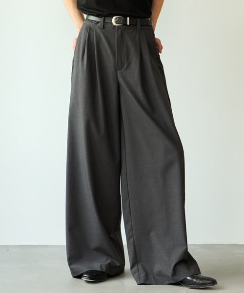 SINSS スラックス Two tuck wide straight slacks / 2タックワイド