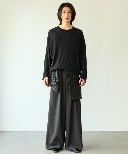 SINSS スラックス Two tuck wide straight slacks / 2タックワイド