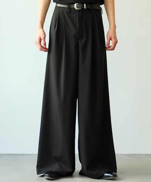 SINSS スラックス Two tuck wide straight slacks / 2タックワイド